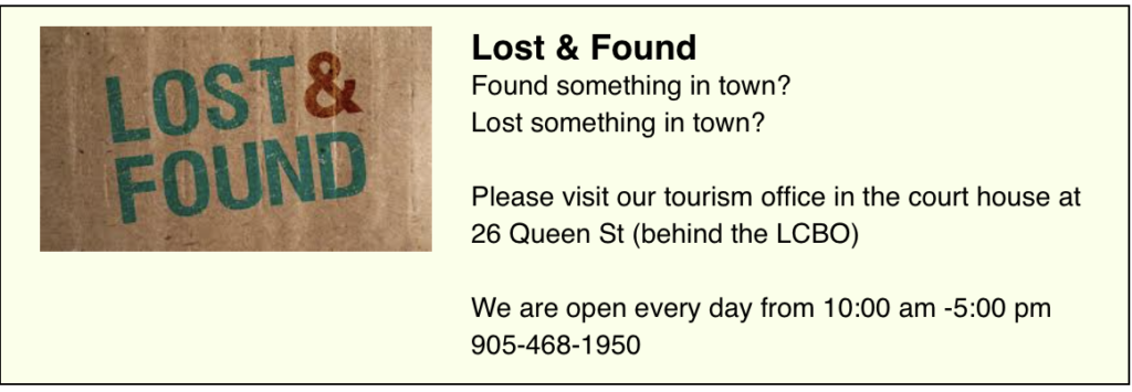 Lost and Found notice